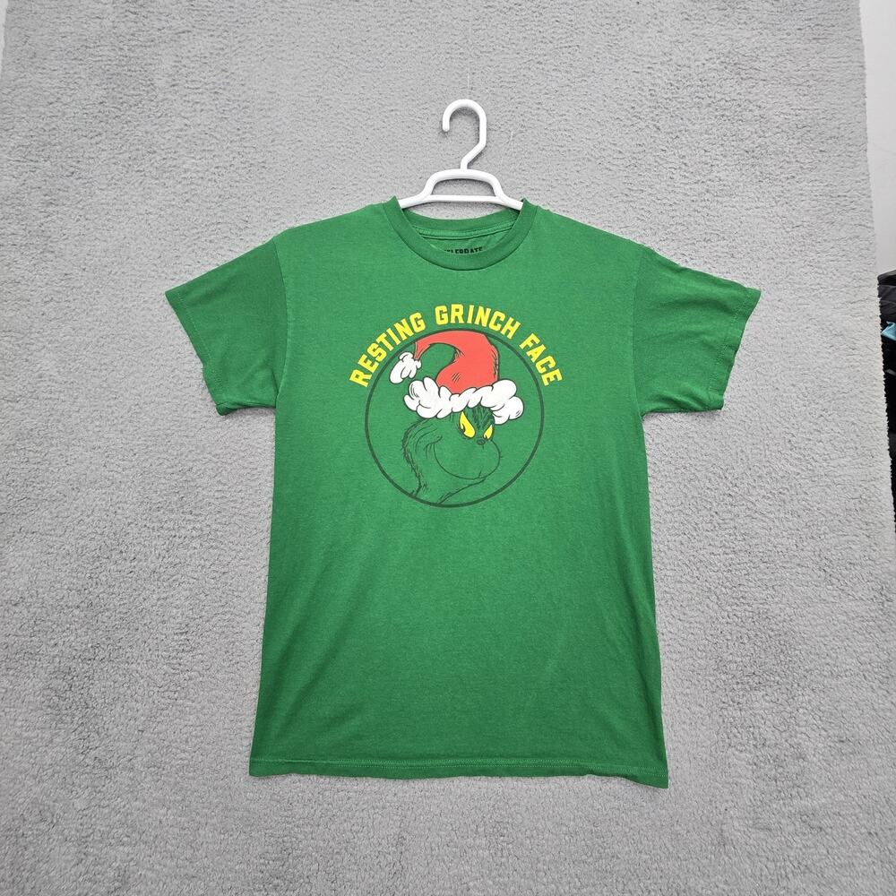 Resting Grinch Face T Shirt Medium Green Christmas Funny Holiday The Grinch Xmas